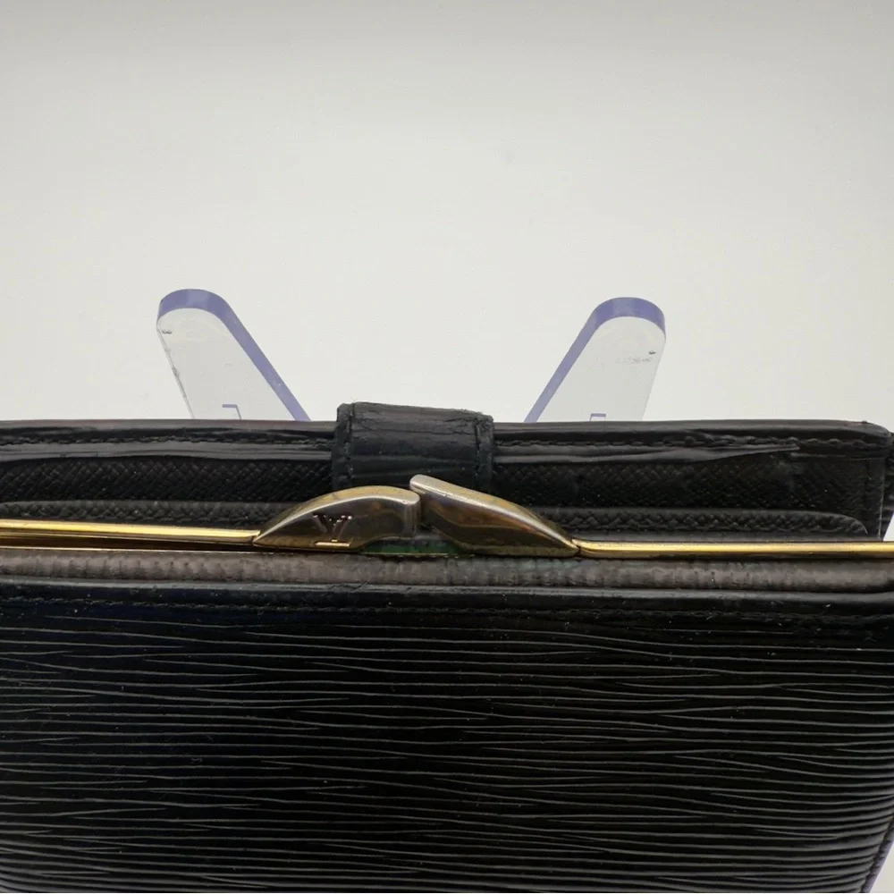 Louis Vuitton Black Epi Leather French Purse Wallet Gold | Women’s | Used |